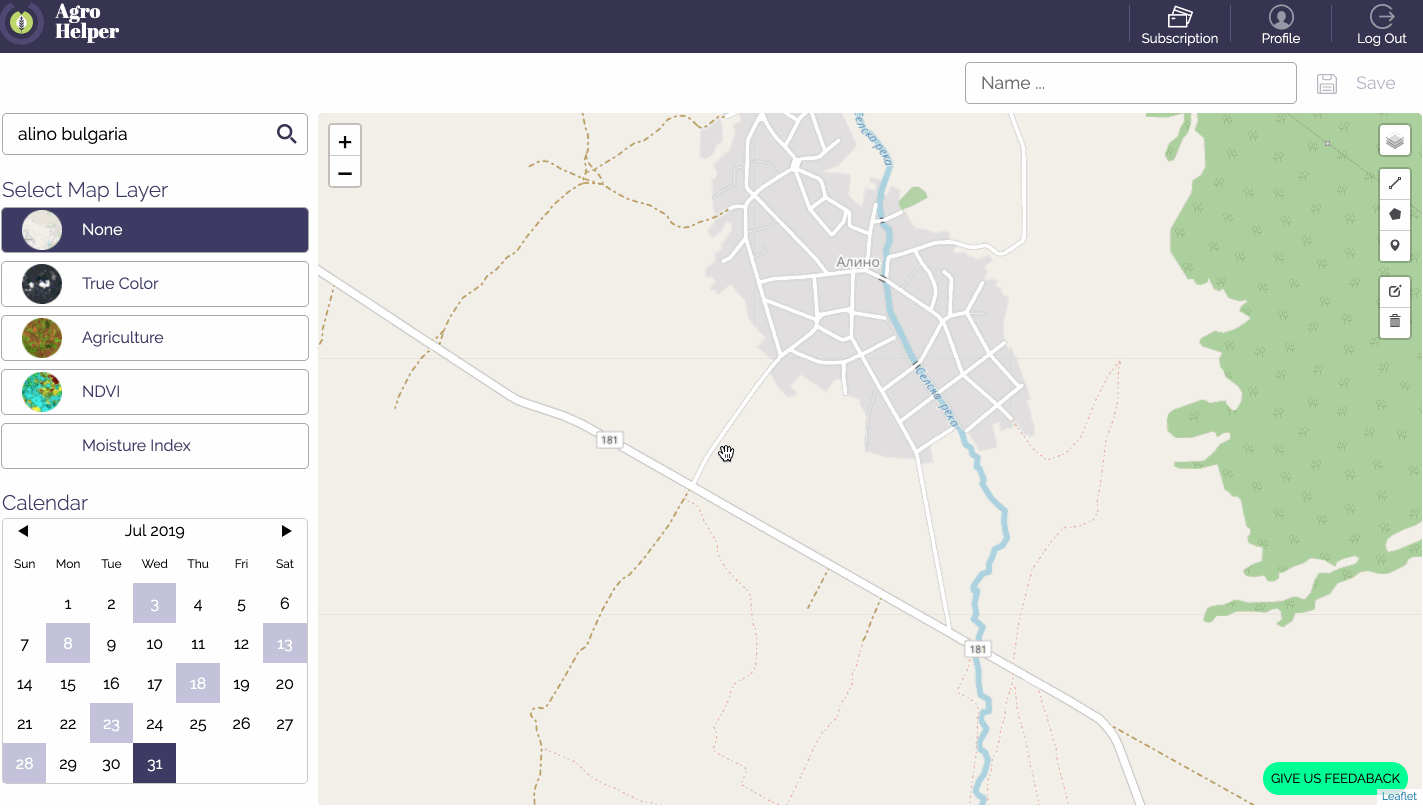 Agrohelper Application Satellite Image Agriculture view