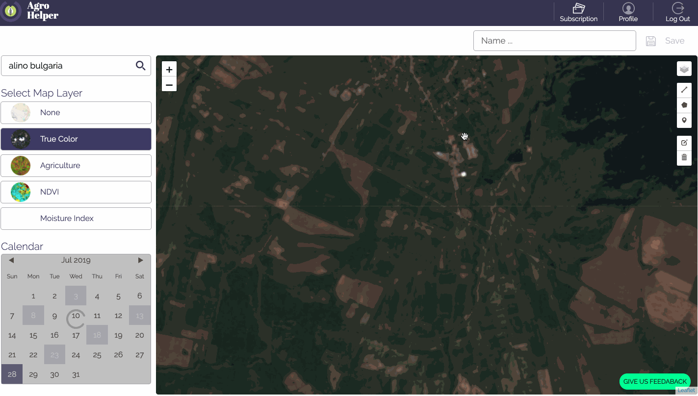 Agrohelper Application Satellite Image Agriculture view